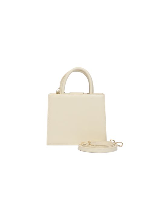 Borsa Shop mini strutturata in pelle liscia con targhetta metallica Bianco Mc2 Saint Barth | SHBM000201506L